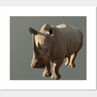 Low Poly Rhinoceros Posters and Art